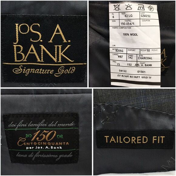 New Jos A Bank Mens Blazer Sport Coat 2 Button Casual Jacket Size 42L‎ Wool Suit - Picture 13 of 14